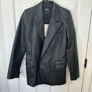 ZARA Leather Effect Blazer